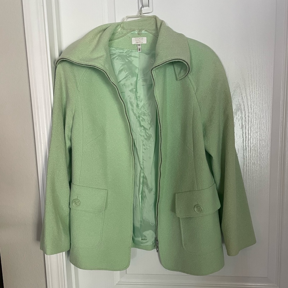 Escada Light Green Jacket Euc - image 3